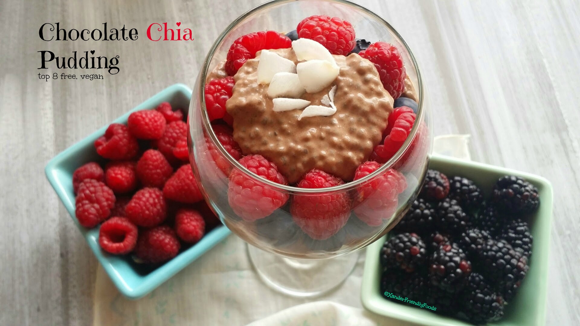 Chocolate chia pudding is a perfectly easy, healthy dessert that everyone will love. Just top with your favorite berries. 